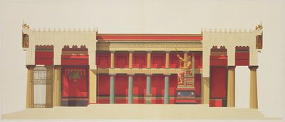 Longitudinal section of the Temple of Jupiter at Aegina by Daumont